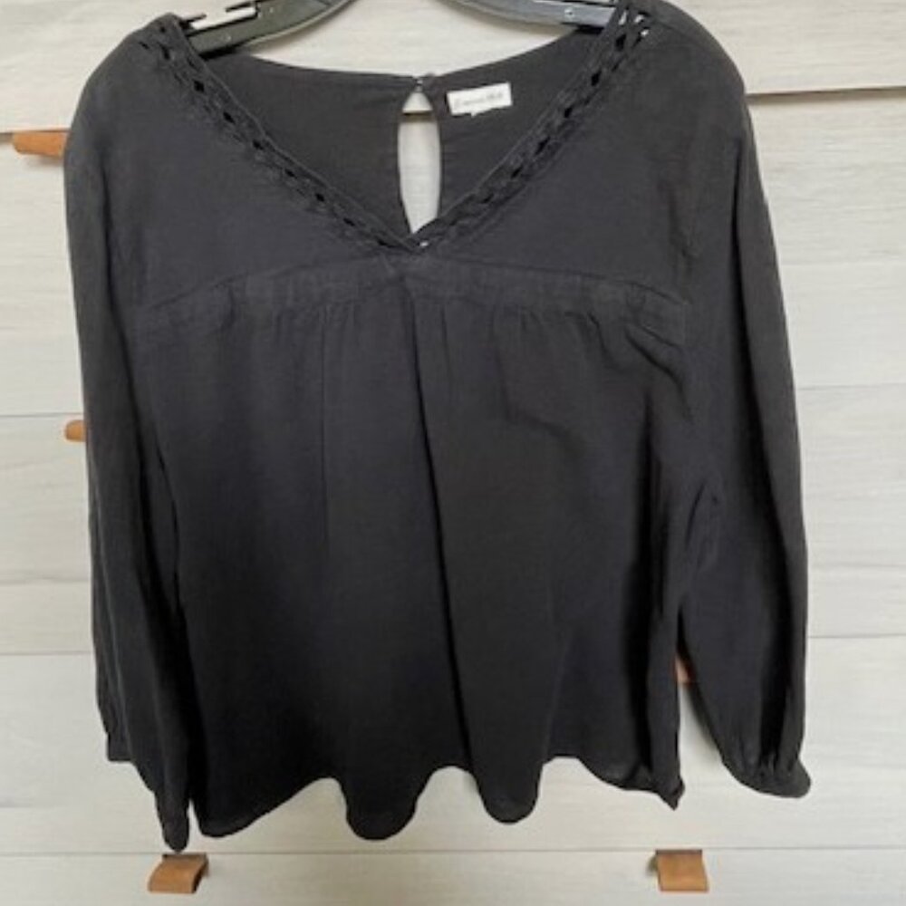 Garnet Hill Organic Cotton Peasant Blouse